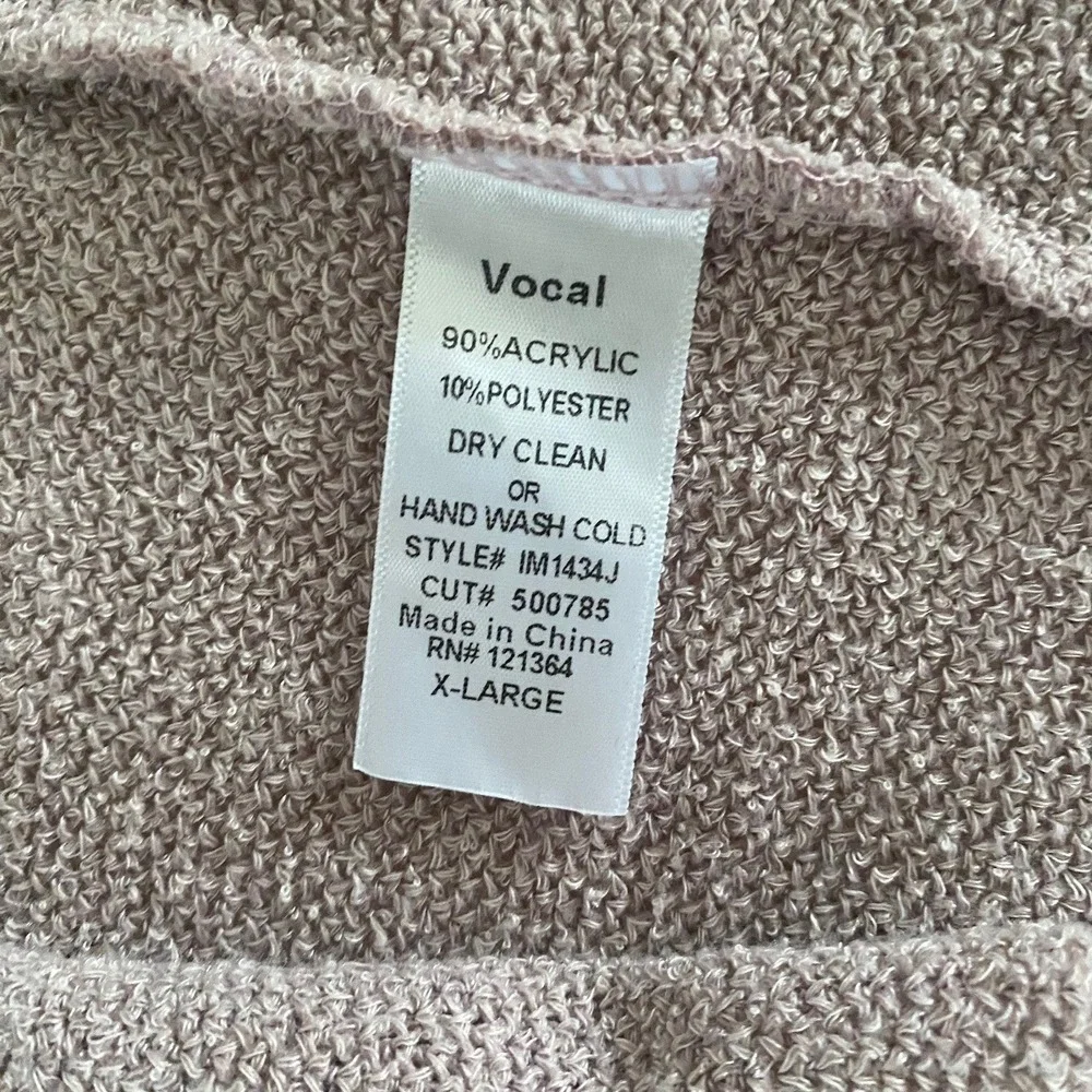 Vocal Cardigan XL Boho Hippie Duster Knit Sweater Lace‎ Open Front Western Mauve